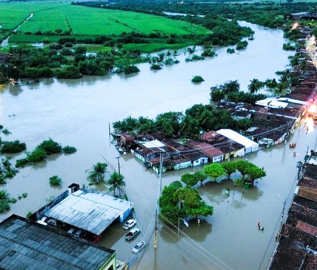 Imagens mostram alagamentos em Santa Rita após cheia