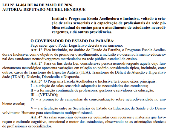 Paraíba cria programa com salas sensoriais e formação