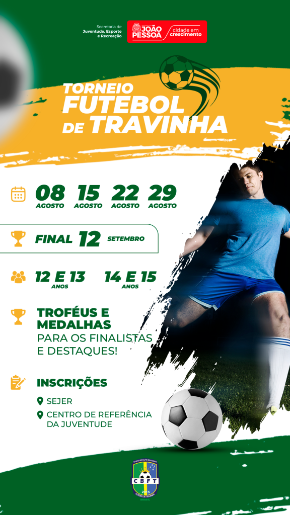João Pessoa promove Torneio de Futebol Travinha em agosto