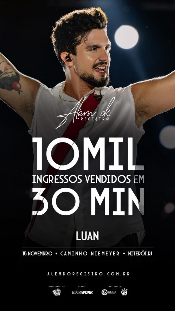 Luan Santana vende 10 mil ingressos em 30 minutos em Niterói