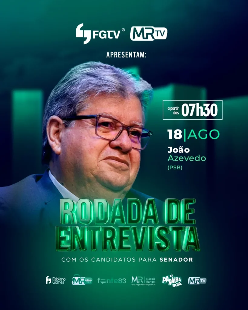 João Azevêdo participa de sabatina na FGTV às 7h30