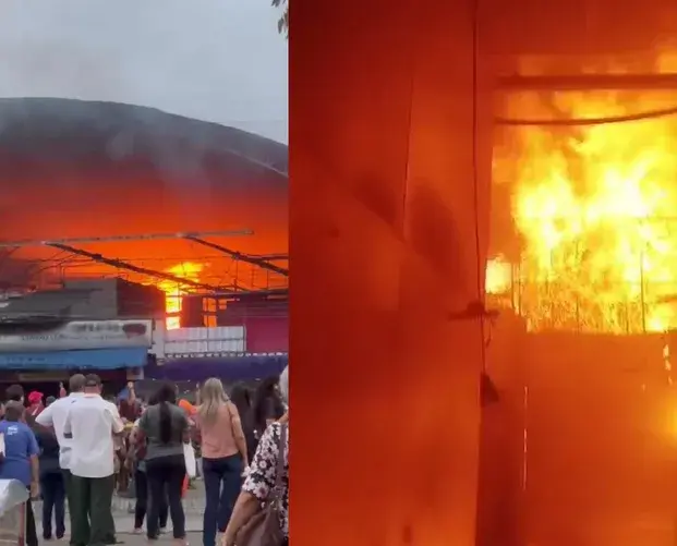 Perícia investiga incêndio no Centro Comercial de Passagem